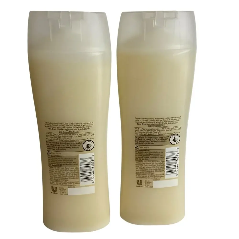 Suave Naturals Creamy Almond & Verbena Body Wash Moisturizing Lot of 2 12oz NEW